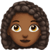 👩🏾‍🦱 woman: medium-dark skin tone, curly hair display on Apple